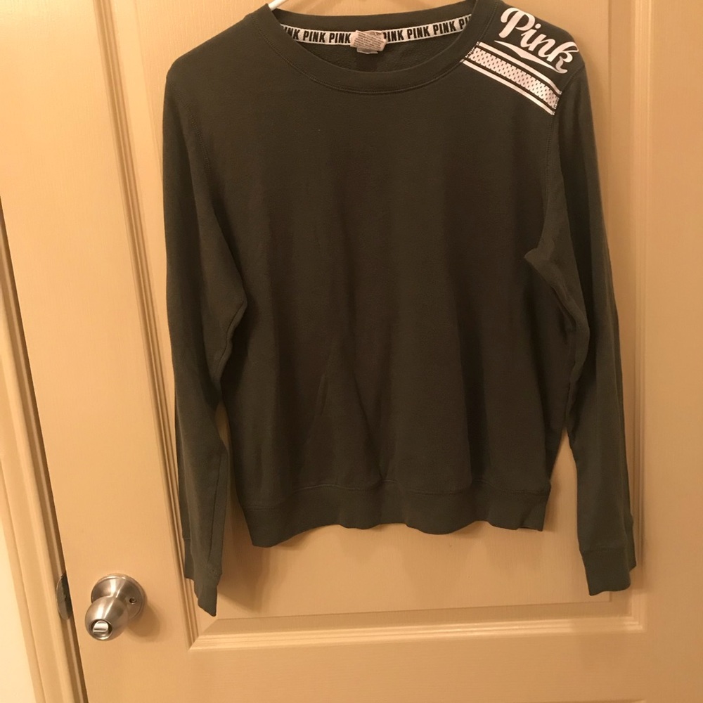 Victoria Secret Pink army green crew neck